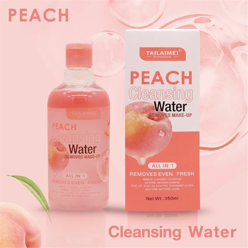 Tlm Custom Label All in 1 Peach Cleansing Water Removers Makeup Removing Oil Water Cleanser Cosmetics Moisture Make up Remover