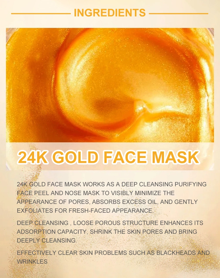 Hydrating Blackhead Area Care Deep Cleansing 24K Gold Peel off Facial Mask