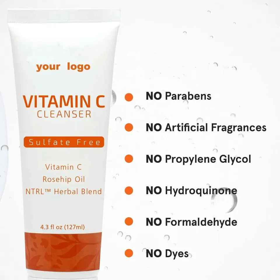 Best Sale Whitening Vc Face Wash Natural Deep Cleansing Vitamin C Facial Cleanser