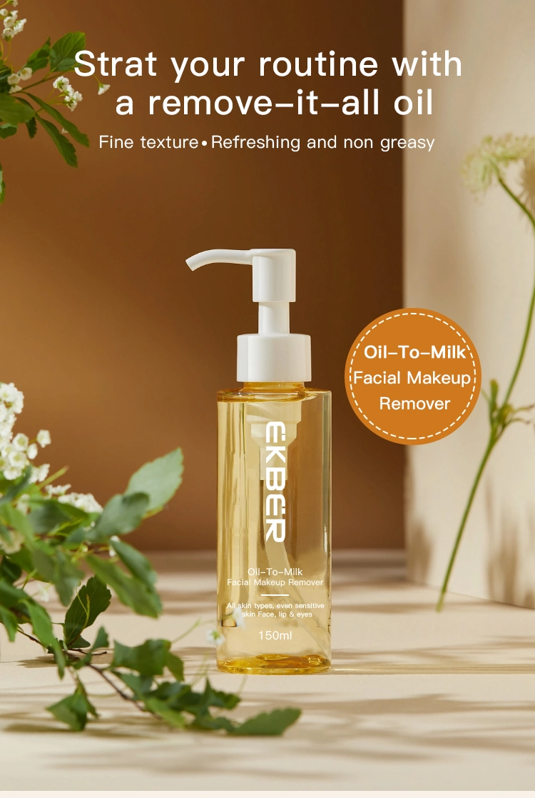 Customize Logo Moisture Deep Cleansing Oil Free Makeup Remover Oil-to-Milk Makeup Remove Oil Natural Gentle Makeup Removal