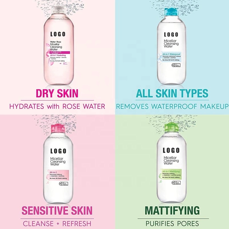 Private Label OEM Natural Micellar Cleansing Water Based Makeup Remover Facial Cleanser for Oily Skin Face Wash Hydrating Moisturizing Acne Control Foam Women