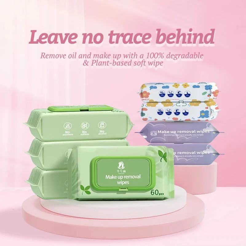 Private Label OEM Daily Facial Cleansing Deeply Gently Removes Makeup and Oil Make up Remover Wipes