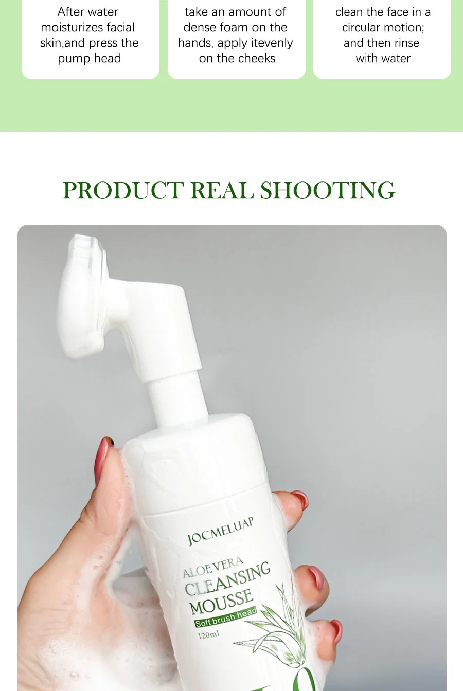 OEM Organic Foaming Face Wash Gentle Makeup Remove Facial Cleanser Mousse Foam Aloe Vera Face Wash