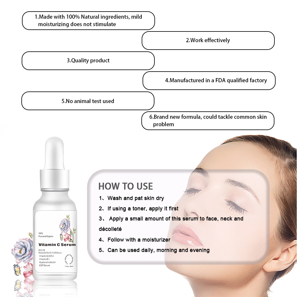 Wholesale Face Care Cosmetic Natural Vitamin C Brightening Facial Essence Face Serum