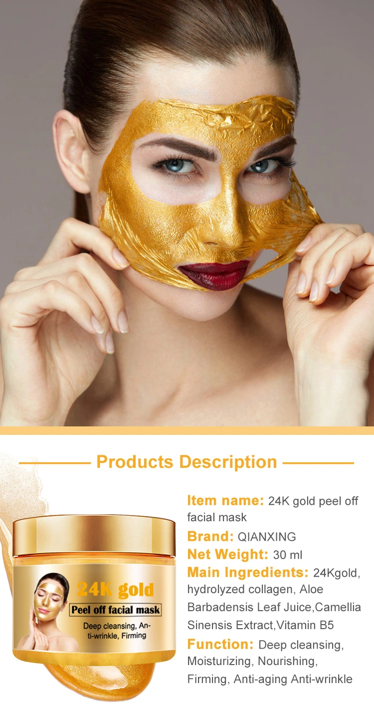 Hydrating Blackhead Area Care Deep Cleansing 24K Gold Peel off Facial Mask