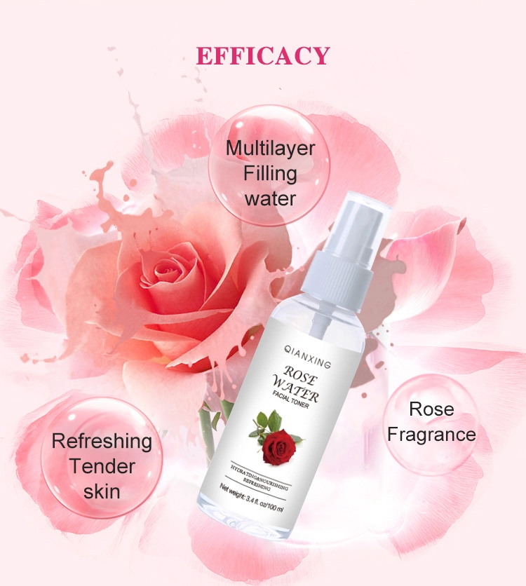 OEM/ODM Deep Hydrating Rose Water Spray Toner for Face and Hair