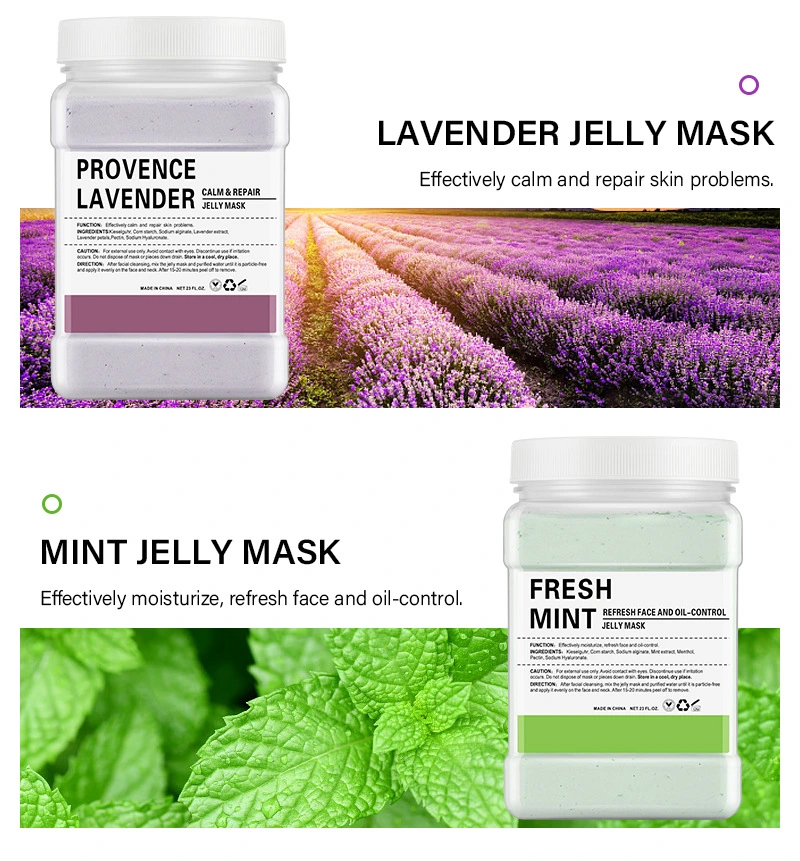 OEM Facial SPA Hydrojelly Powder Peel off Lavender Rose Jelly Mask