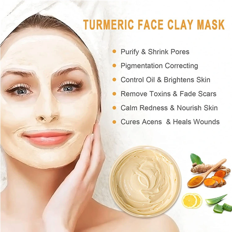 OEM Tumrmeric Clay Mask Detoxifying Acnes Control Vitamin C Clay Face Mask