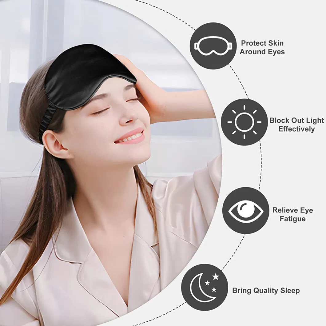 19mm Adjustable Strap Mulberry Silk Eye Mask Printed Silk Sleeping Eyemask