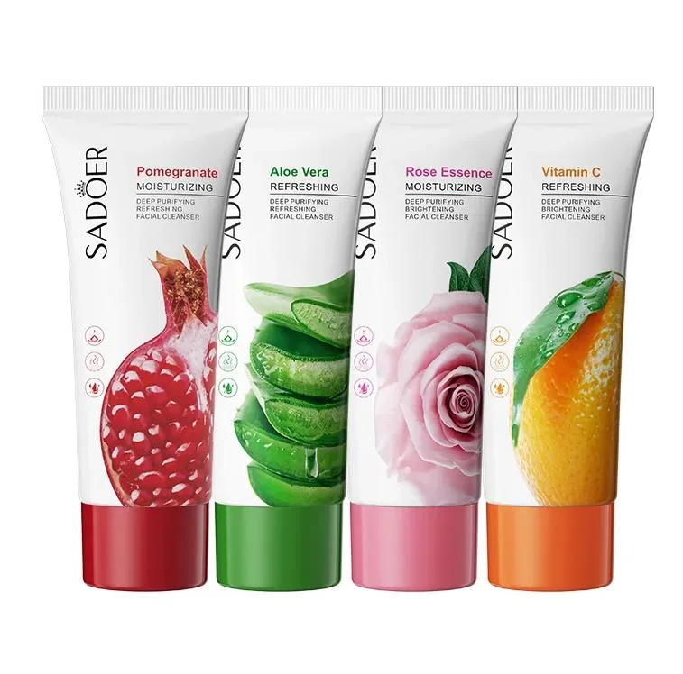 New Brand Shrink Pores Aloe Vera Vitamin C Face Wash Deep Cleansing Whitening Facial Cleanser