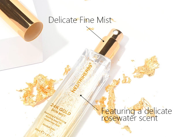 OEM Cosmetics Makeup Hydrating Moisture Rose Face Toner 24K Gold Mist