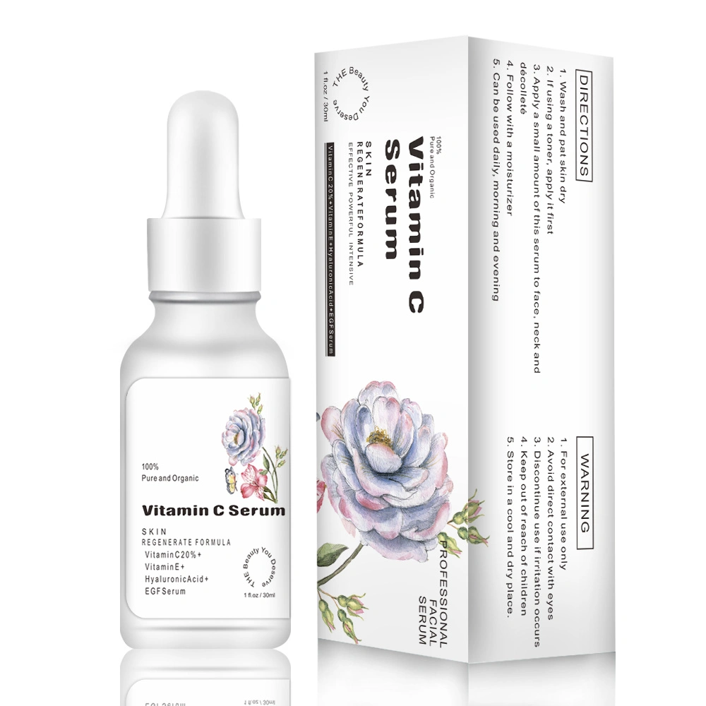 High Quality Private Label Skincare Facial Anti Aging Brightening Organic Natural Vegan Vitamin C Serum for Face