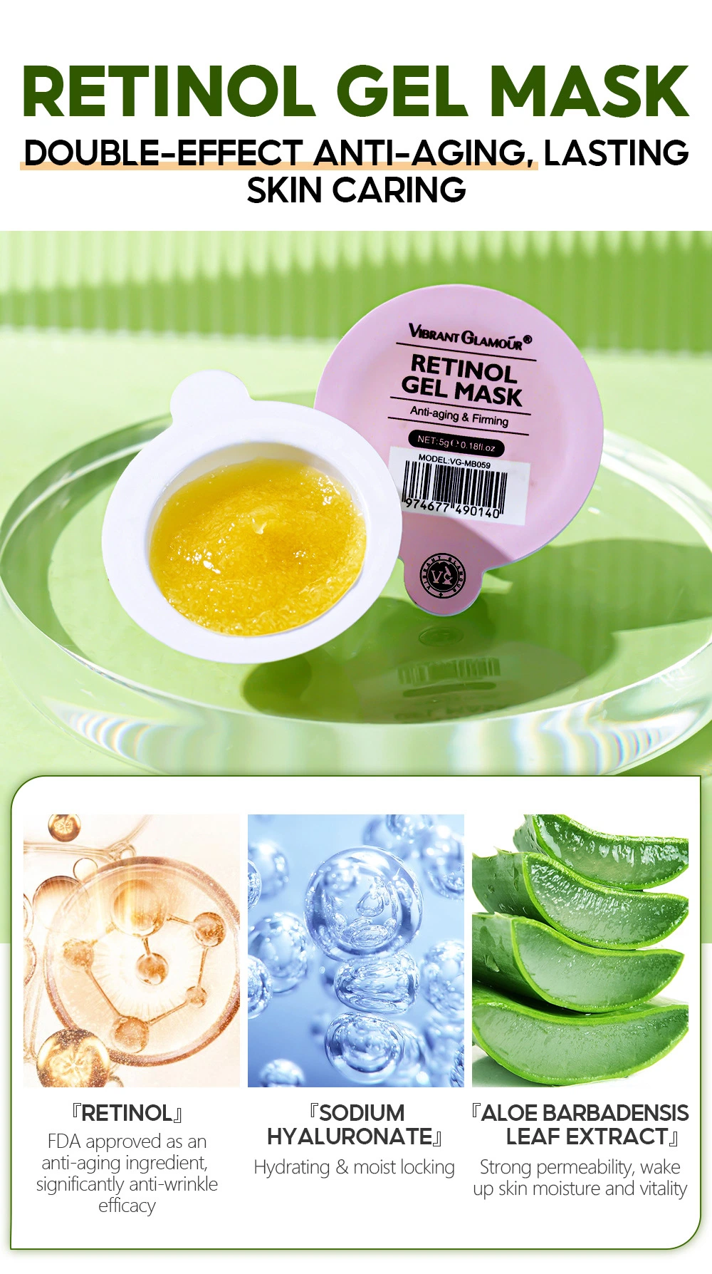 Moistueizing Whitening Deep Cleaning Retinol Natural Organic Jelly Mud Mask