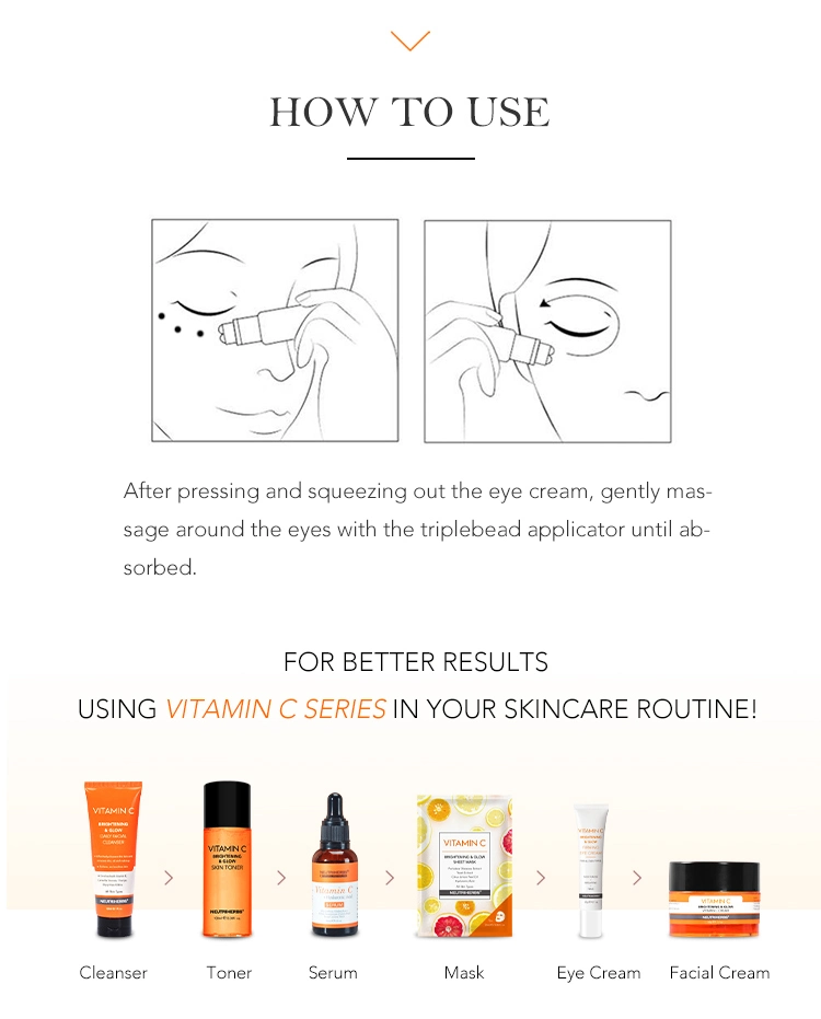 Hot Selling OEM Vitamin C Removing Dark Circle Anti-Wrinkle Brightening Collagen Eye Cream