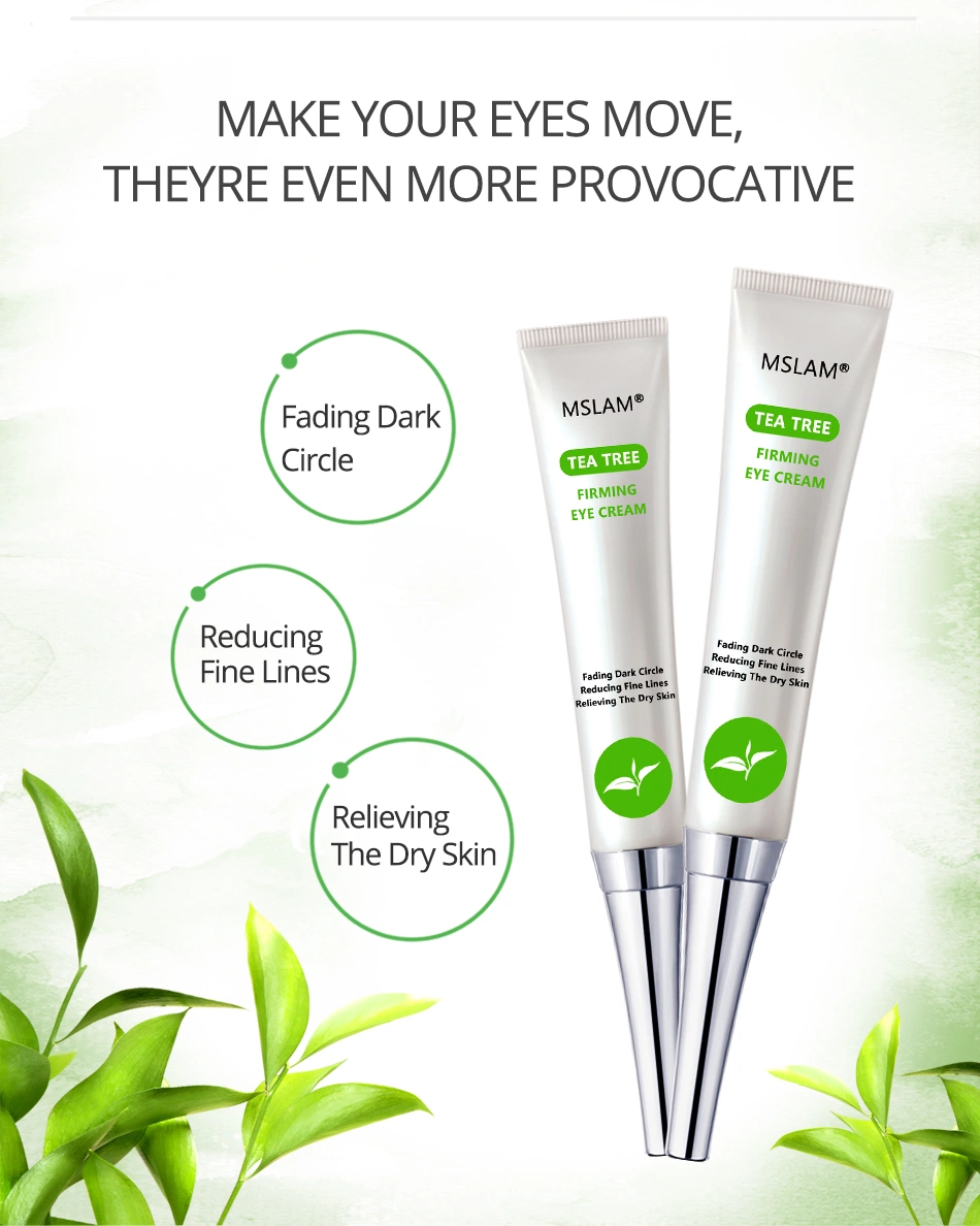 Mslam Tea Tree Eye Cream 20g Anti-Wrinkle Anti-Hydrating Dark Circles Skin Care for Puffiness and Pouch Eye Cream