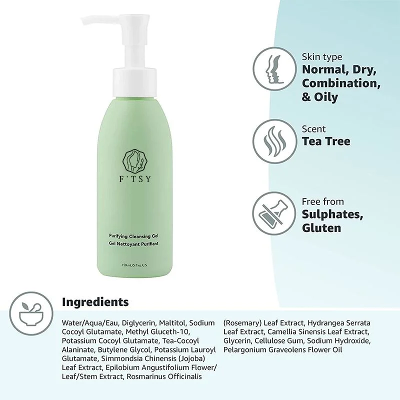 OEM ODM Vegan Purifying Cleansing Gel Moisturizing Gently Exfoliating Face Wash