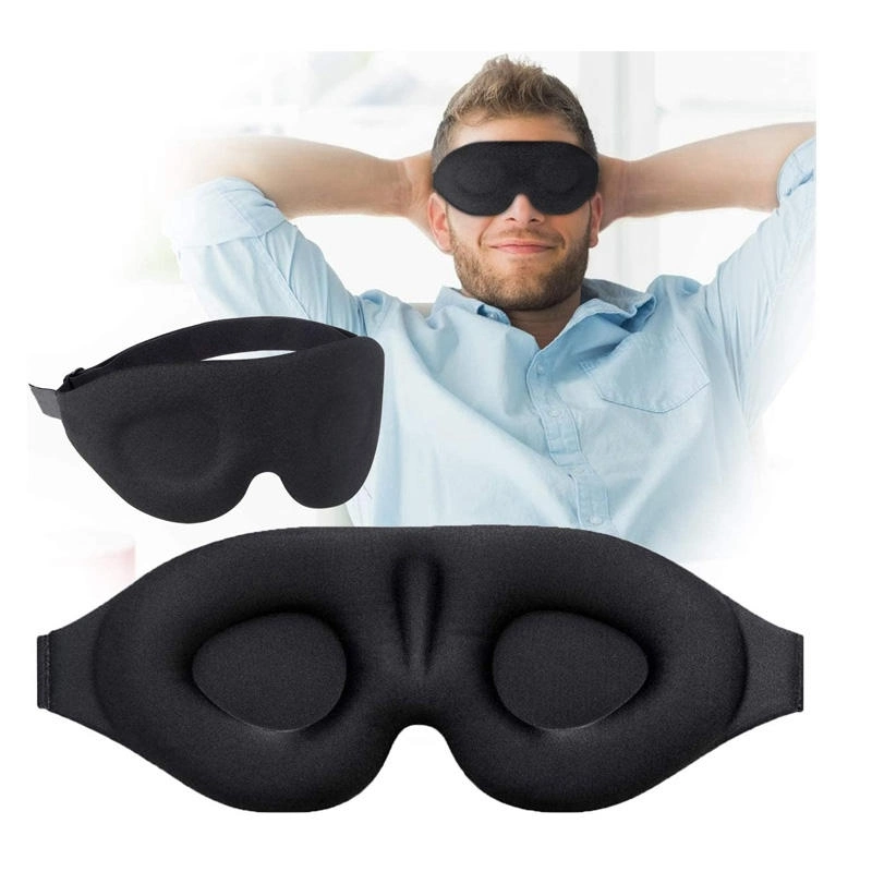 No Seamless Pressure Stereo 3D Contoured 100% Blackout Eye Mask for Sleeping with Adjustable Strap