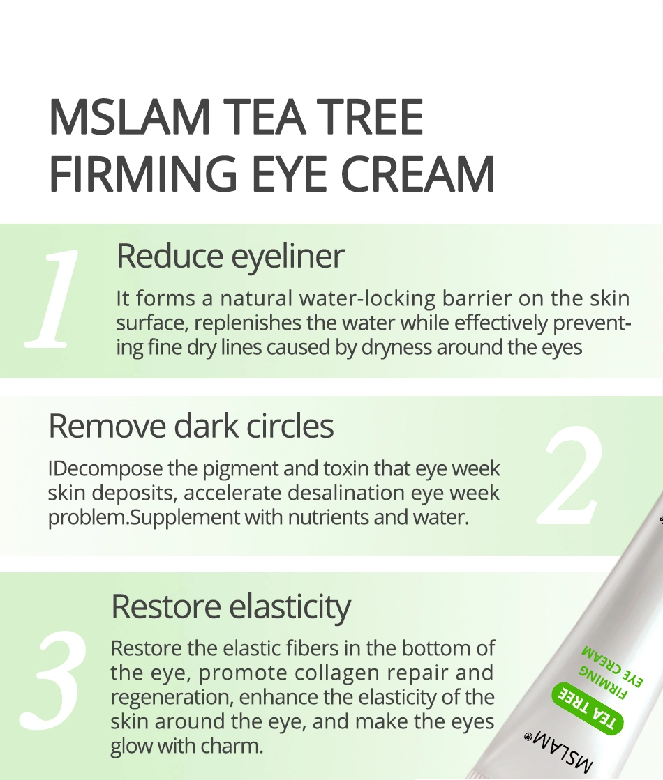 Mslam Tea Tree Eye Cream 20g Anti-Wrinkle Anti-Hydrating Dark Circles Skin Care for Puffiness and Pouch Eye Cream