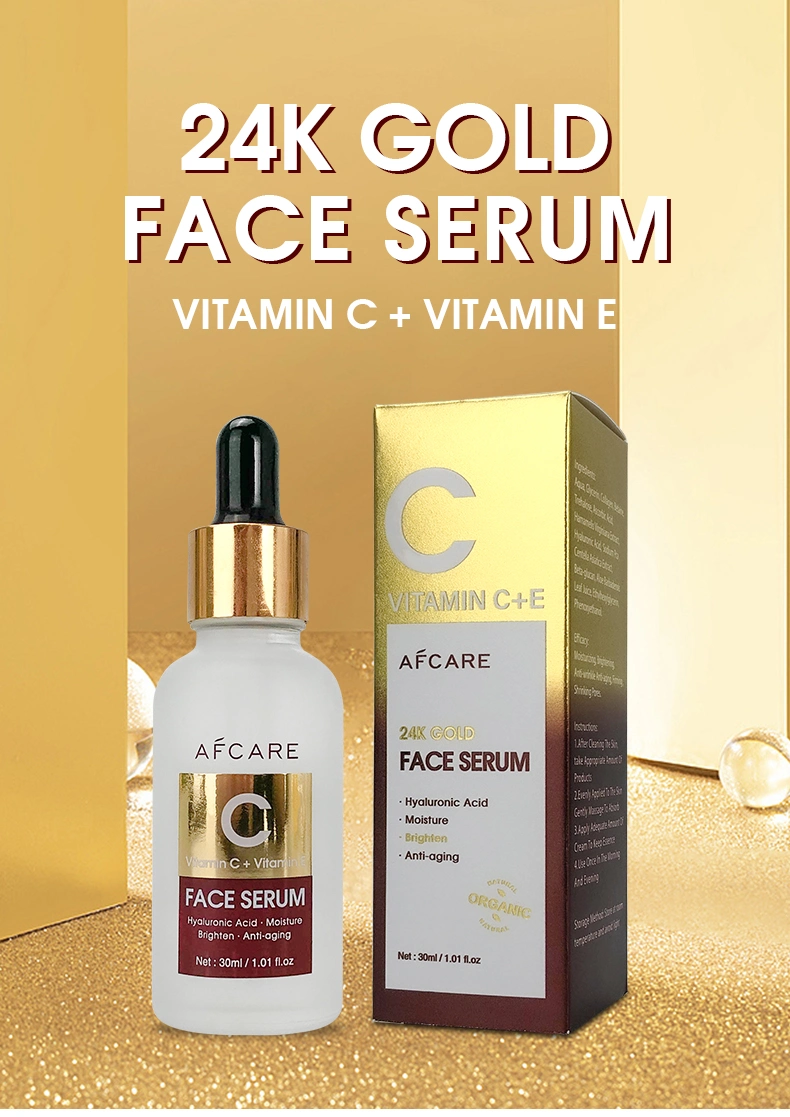 Private Label 24K Gold Ve Vc Face Serum Moisturizer Brightening Skin Care Facial Serum Korea