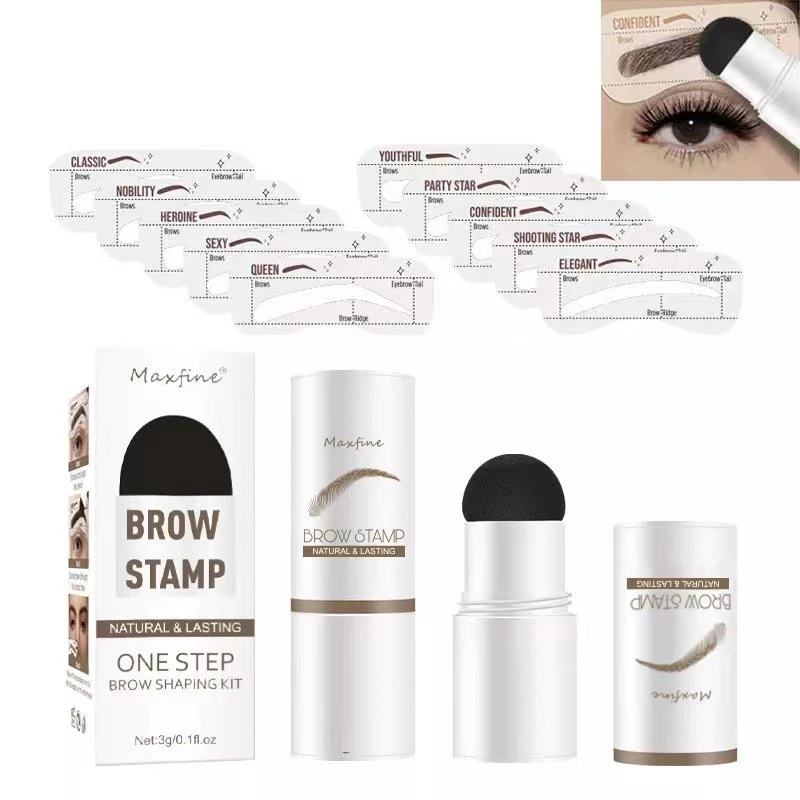 Waterproof Shaping One Step Eyebrow Stamp and Eyebrow Stencil Kit