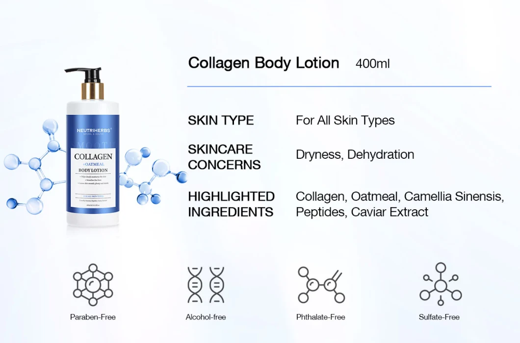 OEM Private Label Firming Lightening Collagen Herbal Body Lotion