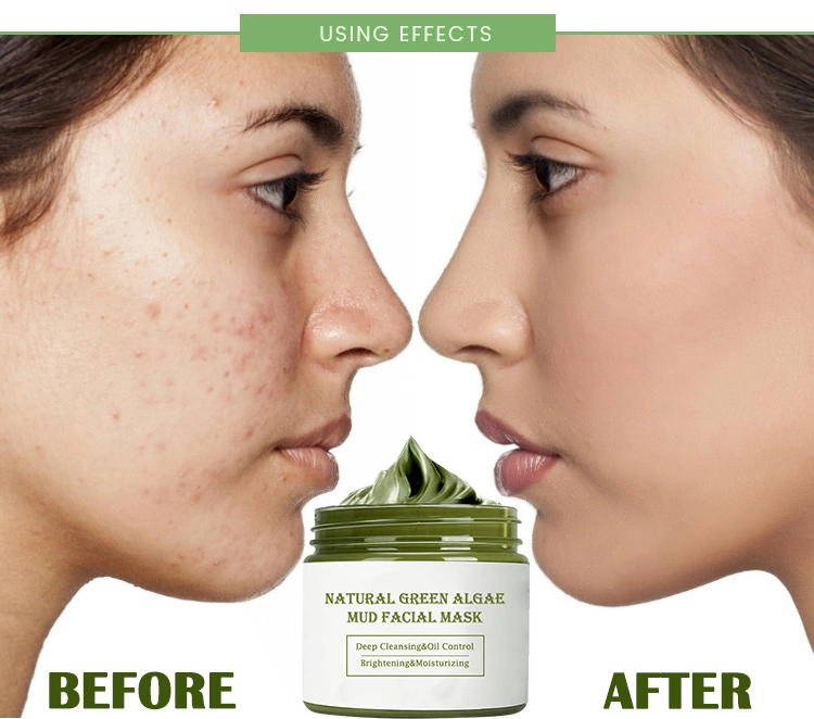 Women Beauty Skin Care Green Tea Moisturizing Repairing Oil Control Mud Facial Mask Private Label