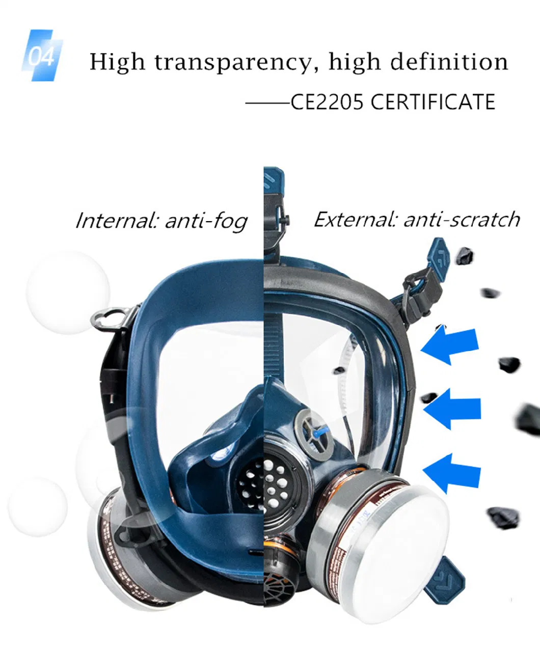 Anti-Gas Silica-Gel Full Face Chemical Respiratory Mask