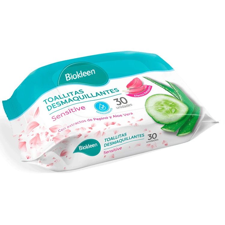 Biokleen Daily Cleansing Fragrance-Free Bamboo Fragrance Free Eyelid Individually Wrapped Facial Makeup Remover Wipes for Sensitive Skin