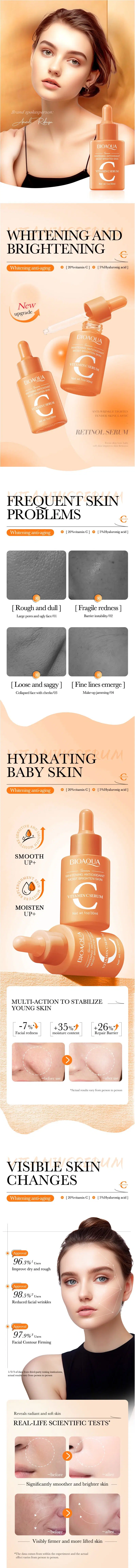 Online Wholesale in Stock Vitamin C Serum Skin Care Whitening Vc Facial Anti Aging Freckle Vitamin C Face Serum