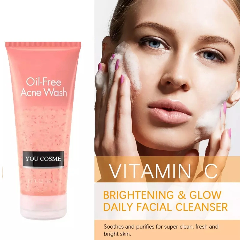 Facial Vitamin C Acid Foam Cleanser Oil Control Blemish Exfoliating Gel Anti Aging Face Wash Clear Pores