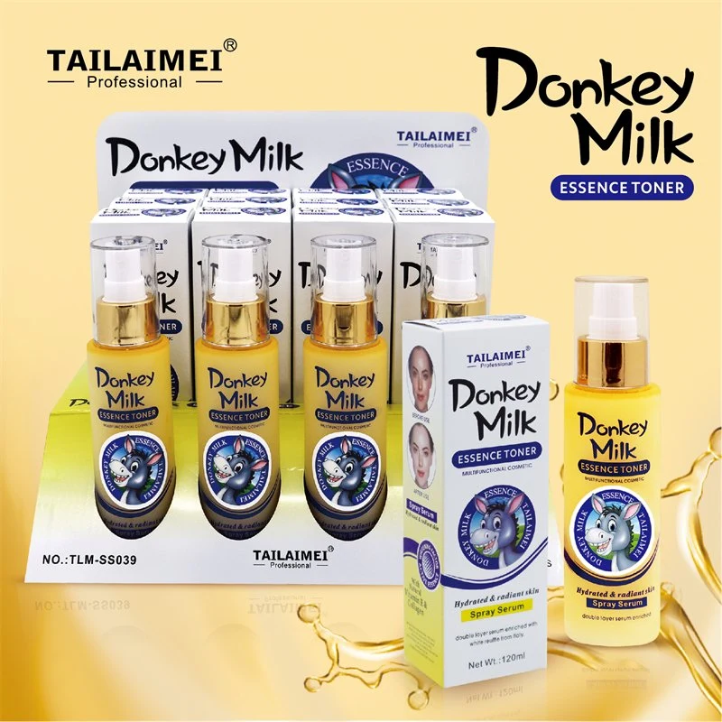 Tlm Supplier Custom Donkey Milk Radiant Essence Toner Hydrating Brightening Face Dark Spot Toner Collagen Serum Skin Toner Spray