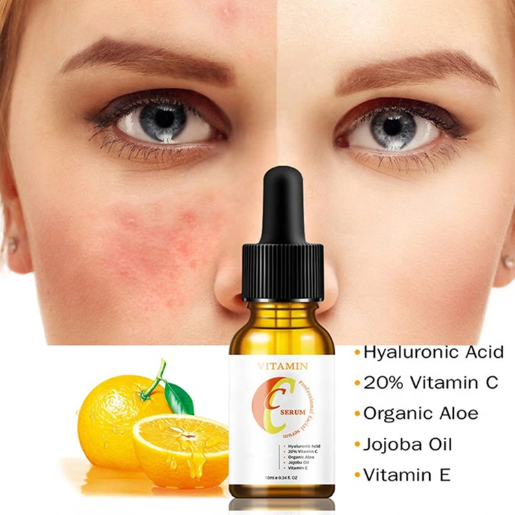 Custom Logo Anti-Aging Lighting Skin Whitening Moisture Vitamin C Serum for Face