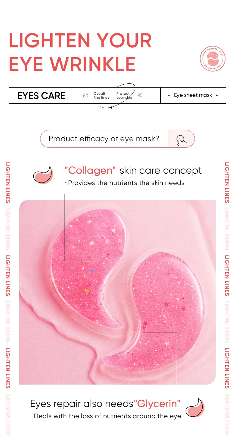 Private Label Collagen Bamboo Charcoal Rose Starry Sky Eye Patch Moisturize Anti Aging Skin Care Crystal Eye Mask