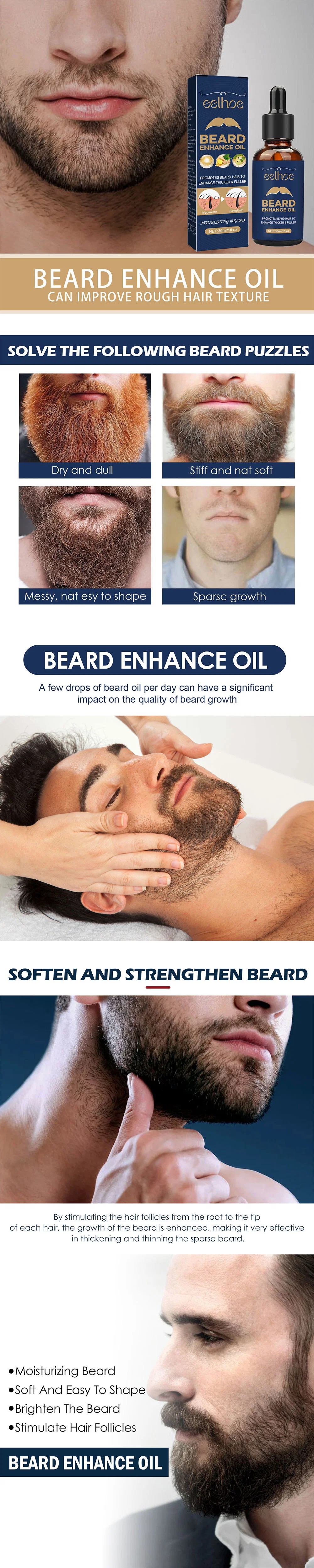 Organic Plant Extract Beard Enhance Oil Nourishing Beard Growth Oil on Sale