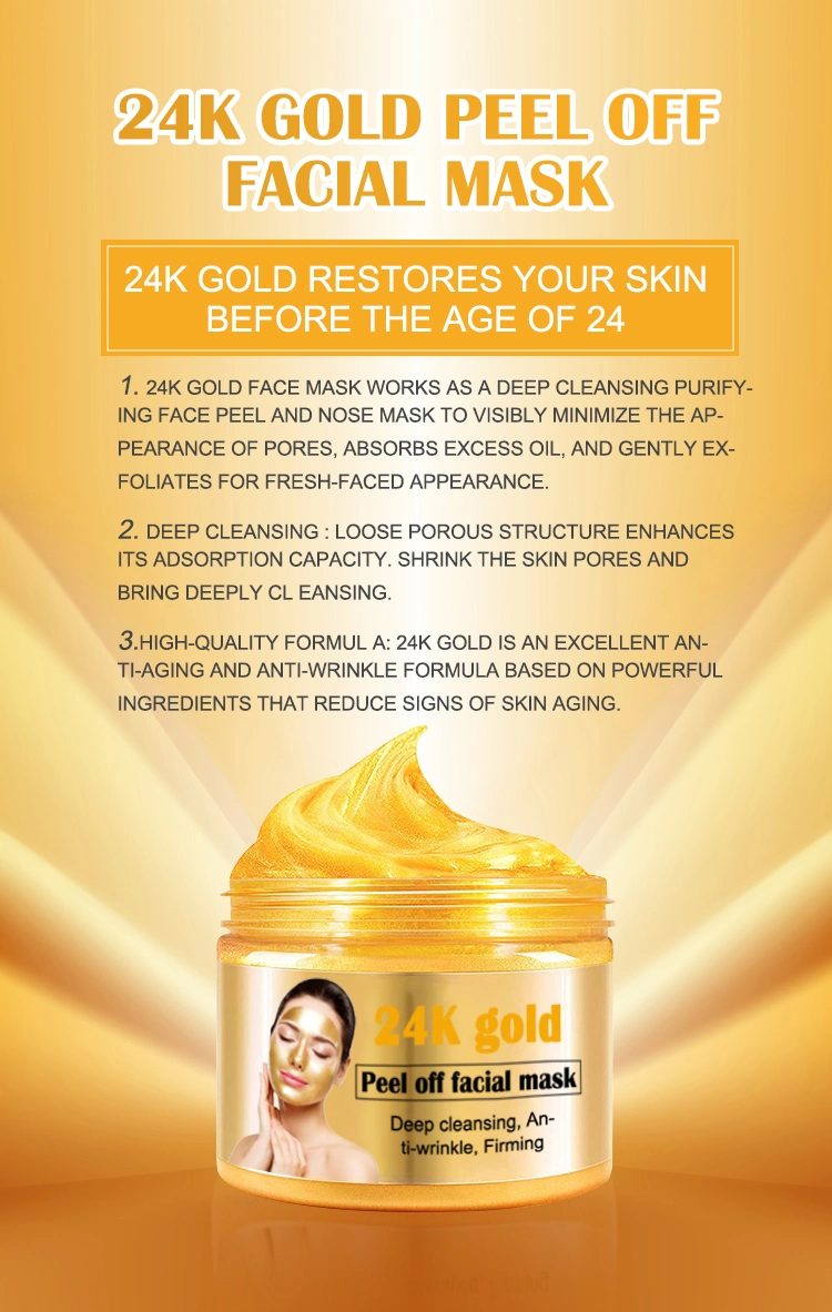 Hydrating Blackhead Area Care Deep Cleansing 24K Gold Peel off Facial Mask