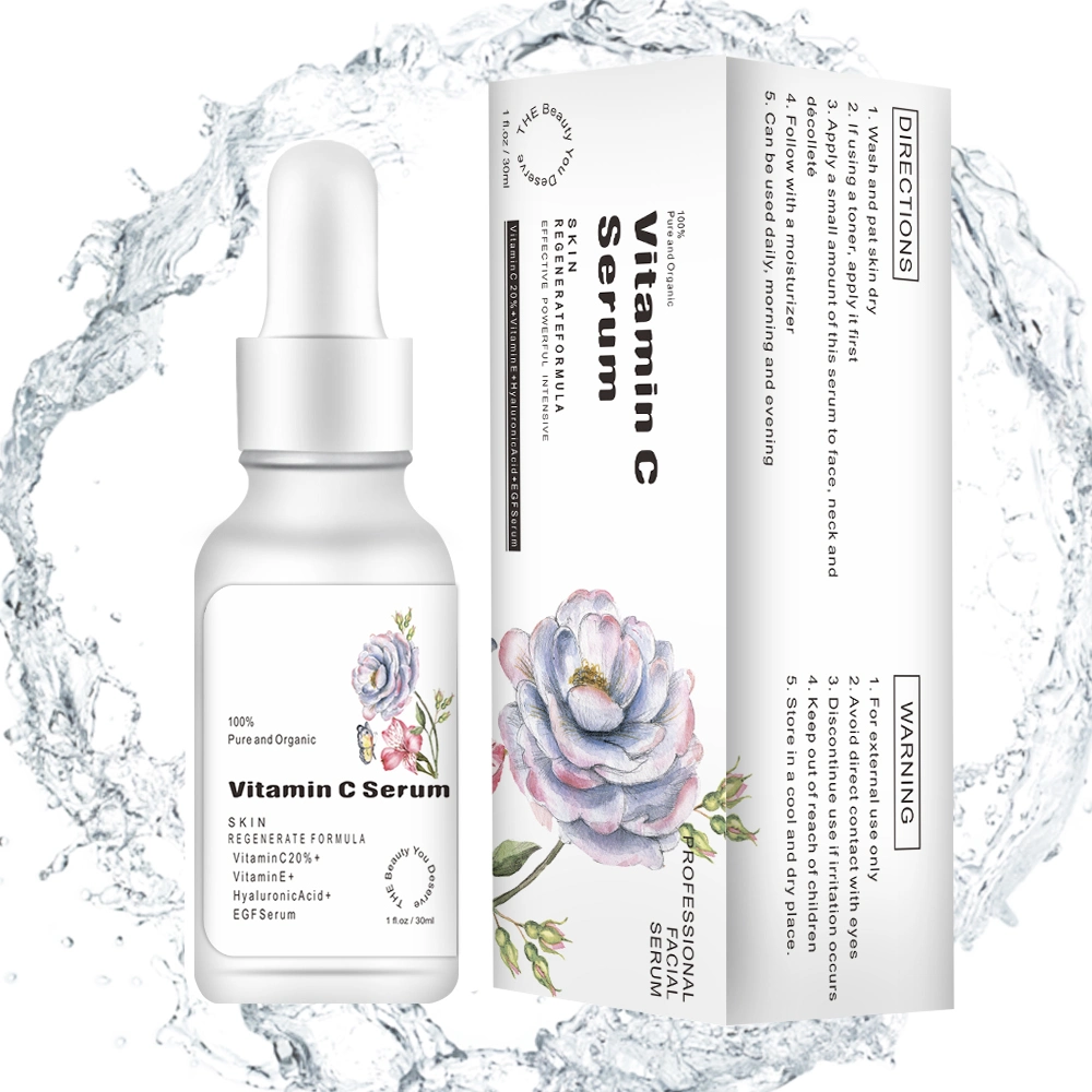 High Quality Private Label Skincare Facial Anti Aging Brightening Organic Natural Vegan Vitamin C Serum for Face