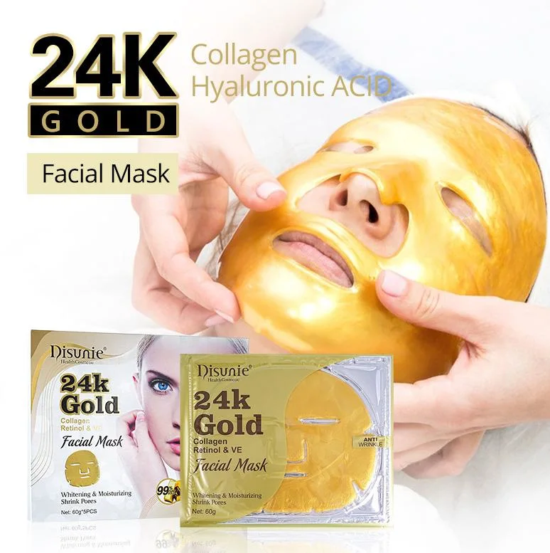 OEM Wholesale Vitamin C Face Skin Care Sets Moisturizing Face Sheet Whitening 24K Gold Hydrogel Collagen Crystal Facial Mask