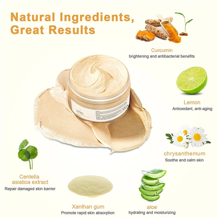 OEM Tumrmeric Clay Mask Detoxifying Acnes Control Vitamin C Clay Face Mask