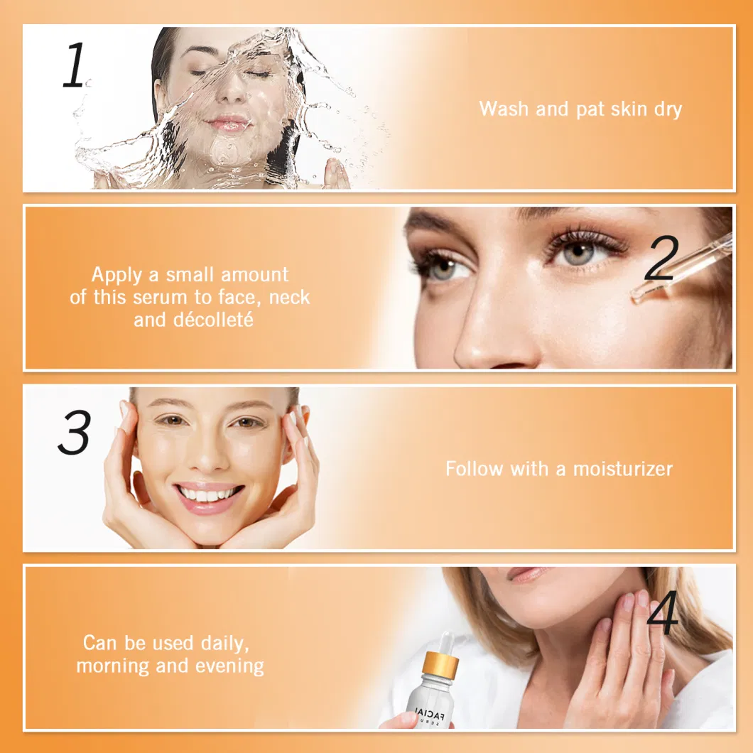 Private Label Facial Vitamin C with Anti Wrinkle Hyaluronic Acid Brightening Serum for Face