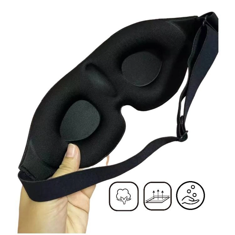 No Seamless Pressure Stereo 3D Contoured 100% Blackout Eye Mask for Sleeping with Adjustable Strap