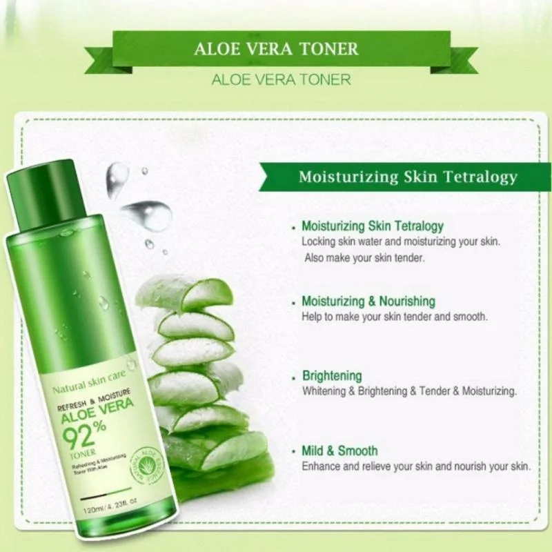 120ml Natural Face Toner Aloe Vera Gel Vc Skin Care Hydrating Moisturizing Vitamin C Lighten Pore Toner Korean Makeup