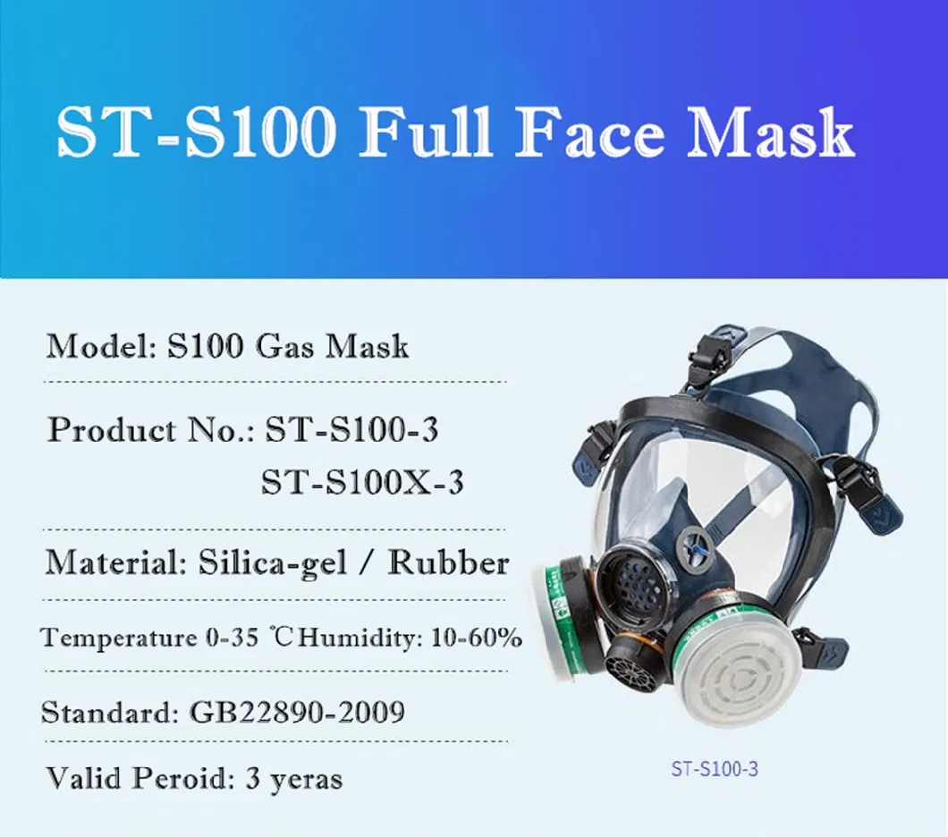 Anti-Gas Silica-Gel Full Face Chemical Respiratory Mask