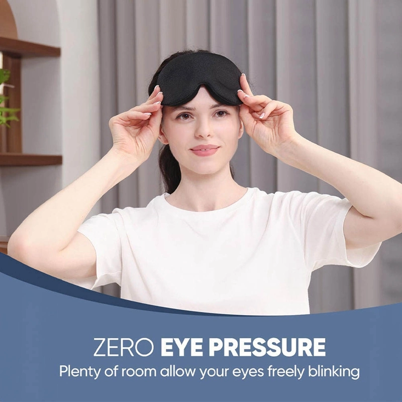 No Seamless Pressure Stereo 3D Contoured 100% Blackout Eye Mask for Sleeping with Adjustable Strap