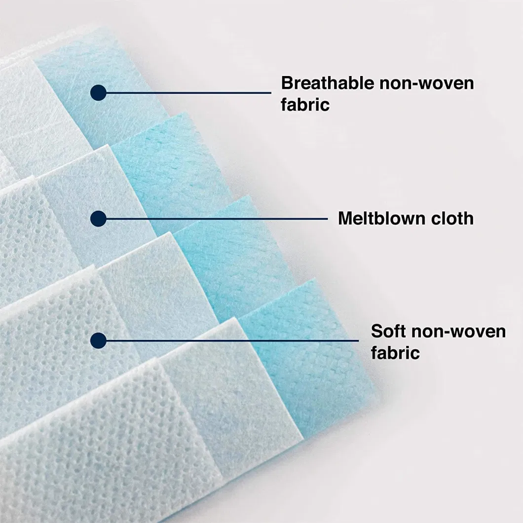 CE FDA Ear Loop Tie on Hospital Nonwoven Mascarilla China Factory Dust Blue White Black Protective Type Iir Surgical Disposable Medical Face Mask Bfe99%