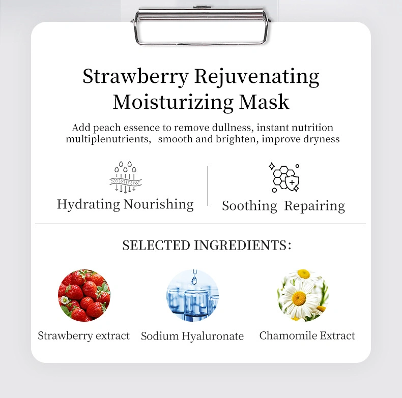 Skin Care Vitamin C Beauty Fruit Extract Strawberry Moisturizing Whiten Cartoon Girl Sheet Korean Facial Mask