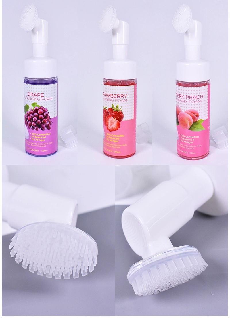 Pore Shrinking Silicone-Free Deep Cleansing Strawberry Facial Cleanser Foam for Face Wash