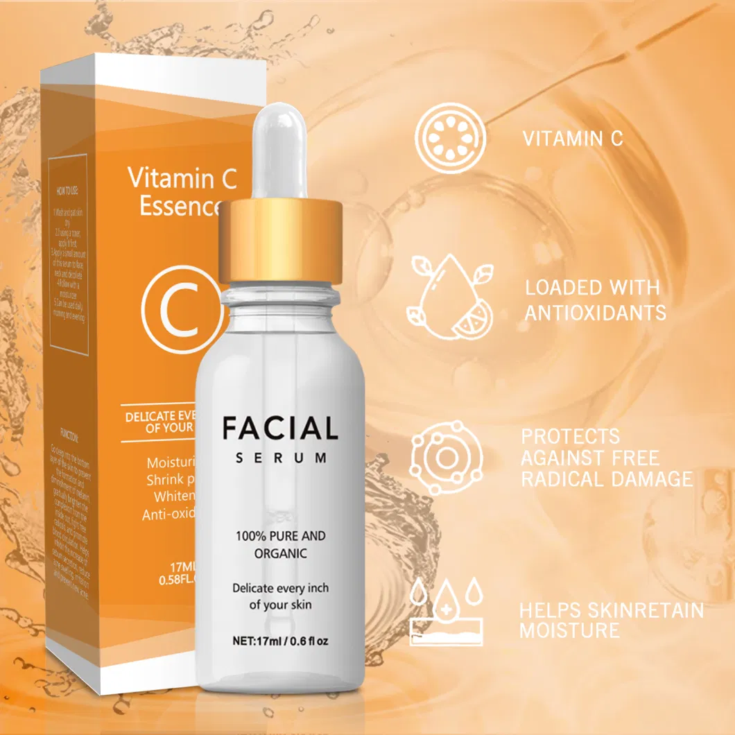 Private Label Facial Vitamin C with Anti Wrinkle Hyaluronic Acid Brightening Serum for Face