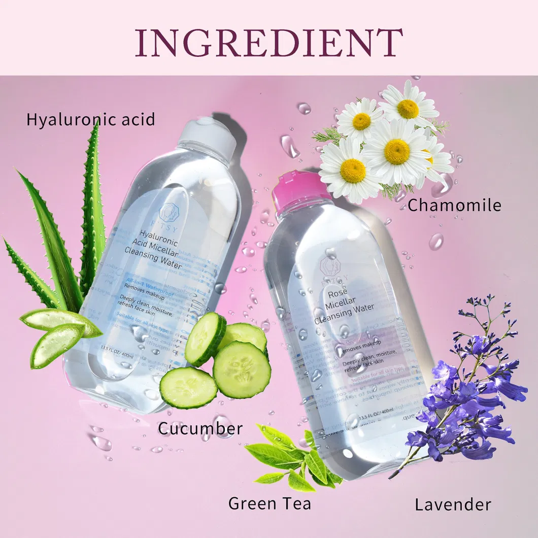 High-Quality Factory Price Gentle Aloe Vera Deep Cleansing Makeup Remover Water Hyaluronic Acid for Face and Eye Custom