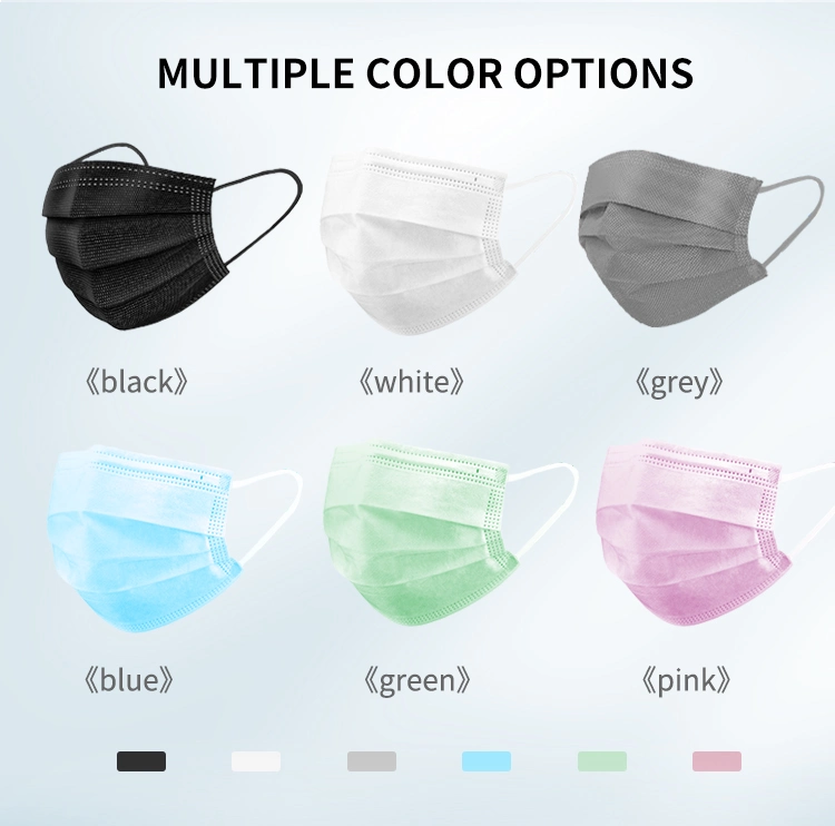 3 Ply Black Color Disposable Face Mask Customized Logo Disposable Face Mask