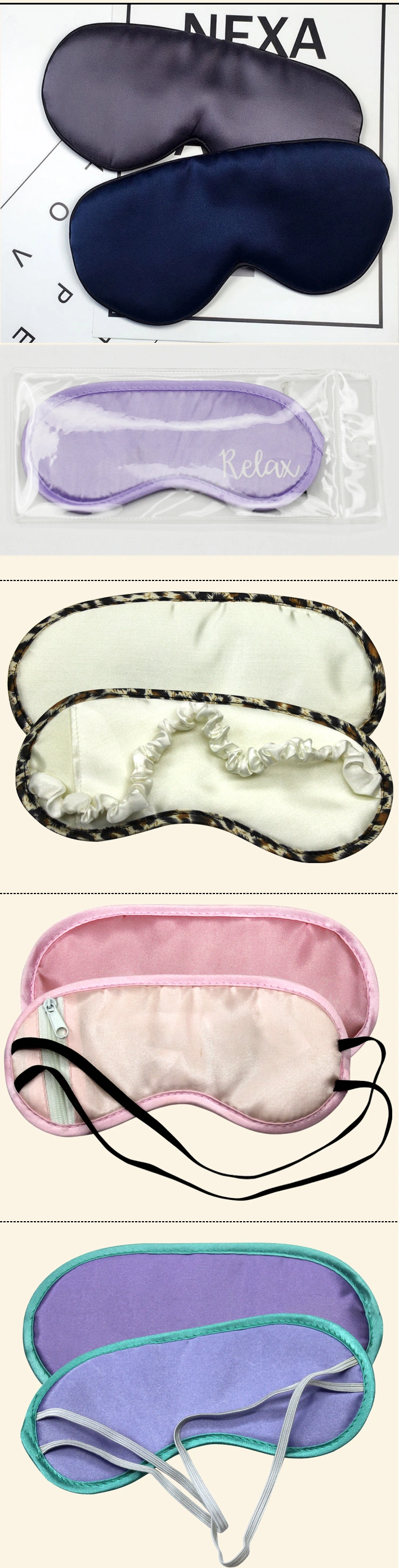 Portable Custom Soft Cloth Sleeping Eye Mask for Travel Use